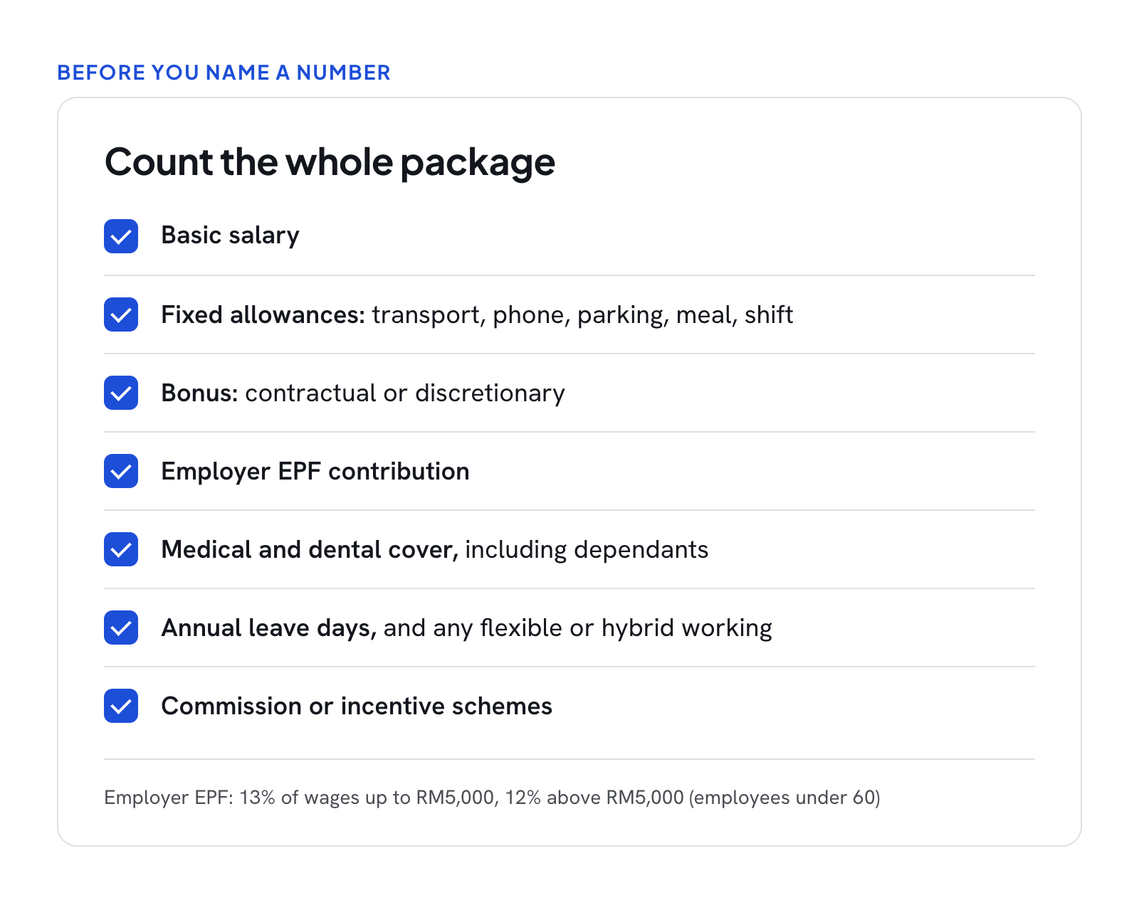 A checklist of everything to count in a Malaysian job offer